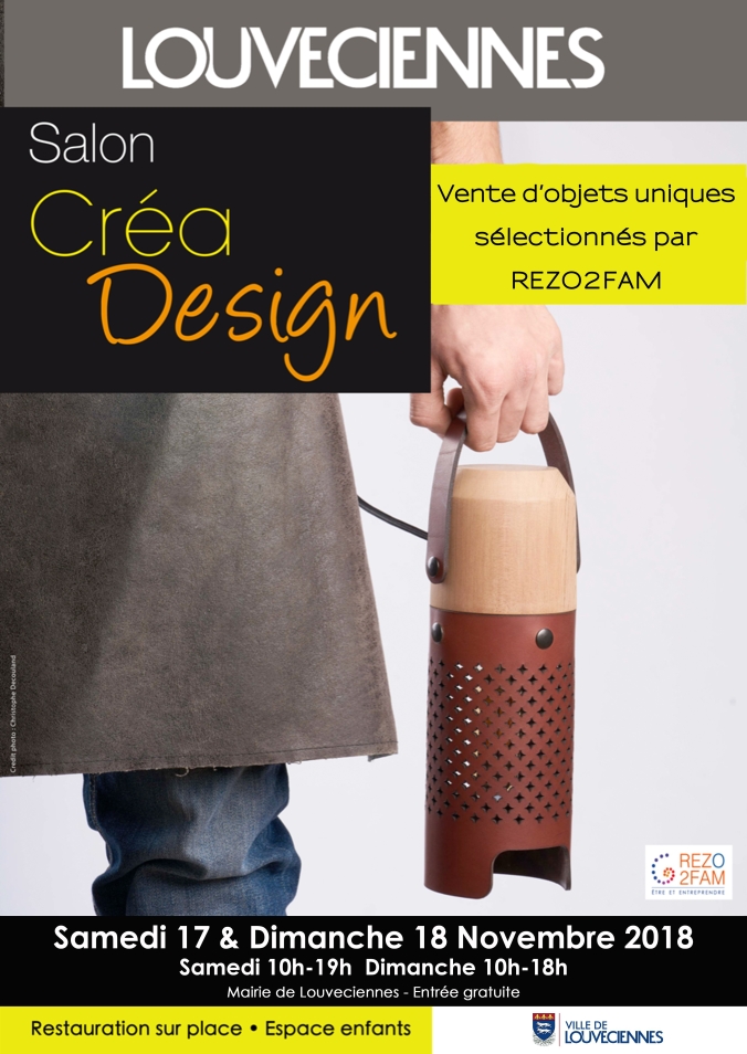 affiche salon crea design organisé par rezo2fam à louveciennes